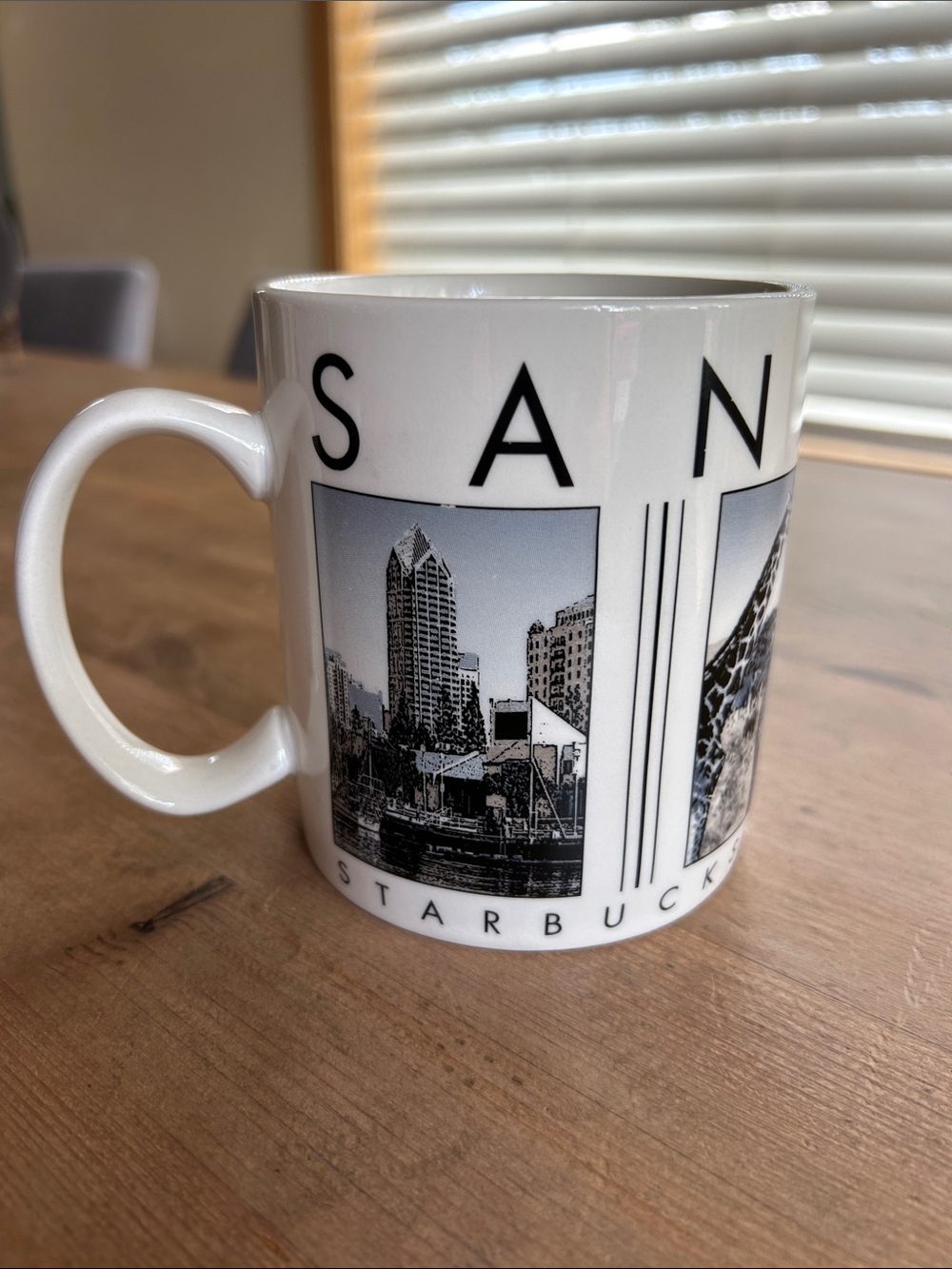 2003 Starbucks San Diego City Scenes Series White Mug, B&W Photo Print